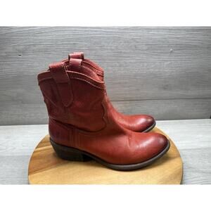Frye Leather Ankle Boots Red Women’s Size 7B